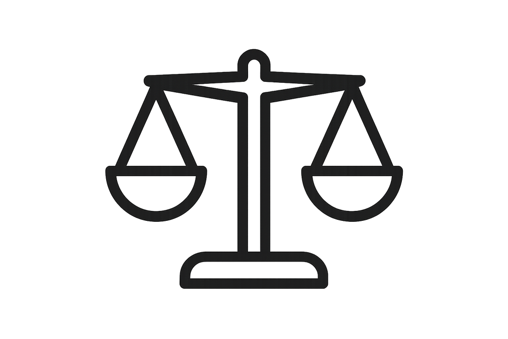Simplified weighing scale icon with heavier lines