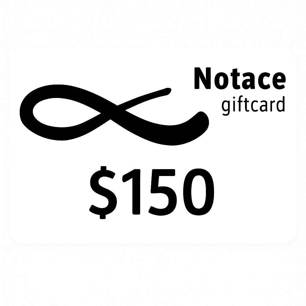 Notace gift card symbol with $150 value on a white background